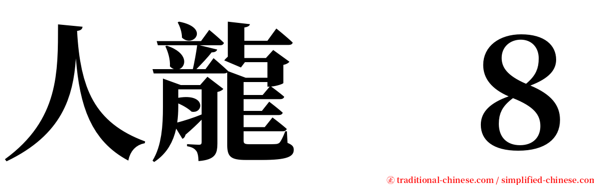 人龍　８ serif font